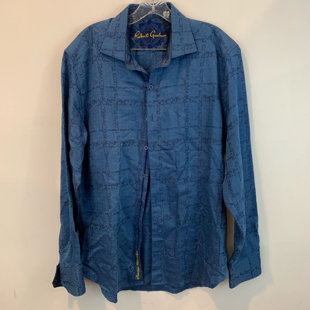 Robert Graham Button Down Geometric Flip Cuffs EUC